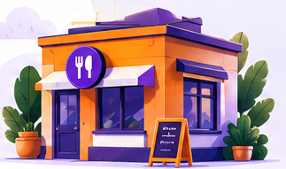 Restaurant illustré aux couleurs de Cheepa